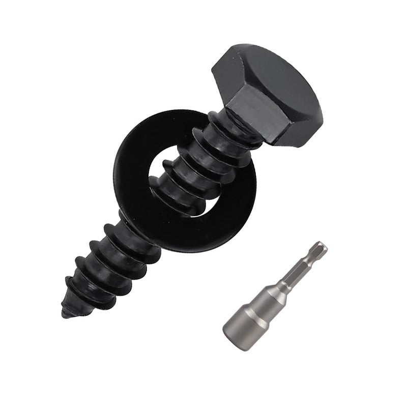RoyceMart 20-Sets 1/4 x 1-1/2" Black Hex Head Lag Screws & Flat Washers, Heavy Duty Wood Lag Screws, 304 Stainless Steel (18-8), 1/4" Bolt - Image 1
